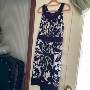 Beautiful size 12 navy and gray with red piping trim dress.